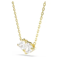Mesmera necklace, Heart, White, 18K gold finish