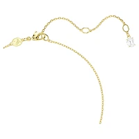 Mesmera necklace, Heart, White, 18K gold finish