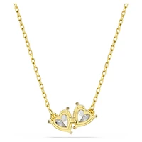 Mesmera necklace, Heart, White, Gold-tone plated by SWAROVSKI