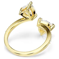 Mesmera open ring, Heart cut, Pavé, White, Gold-tone plated by SWAROVSKI