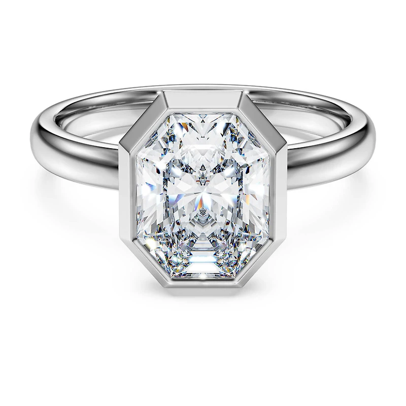 Octagon bezel ring, Lab-grown diamonds 2.0 ct tw, shape, 14K white gold by SWAROVSKI