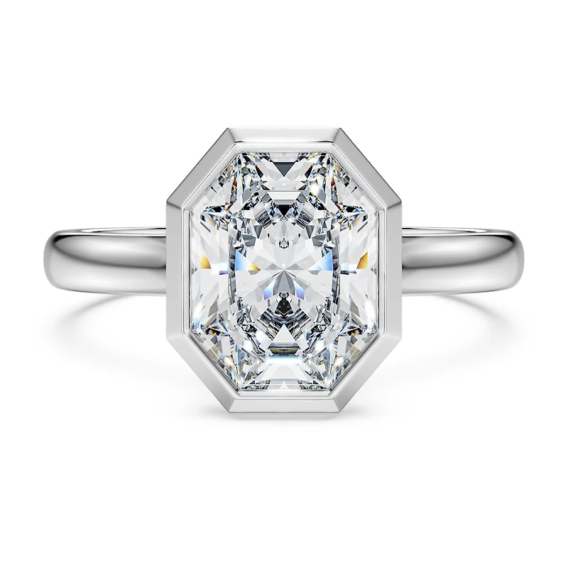 Octagon bezel ring, Lab-grown diamonds 2.0 ct tw, shape, 14K white gold by SWAROVSKI