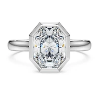 Octagon bezel ring, Lab-grown diamonds 2.0 ct tw, shape, 14K white gold by SWAROVSKI
