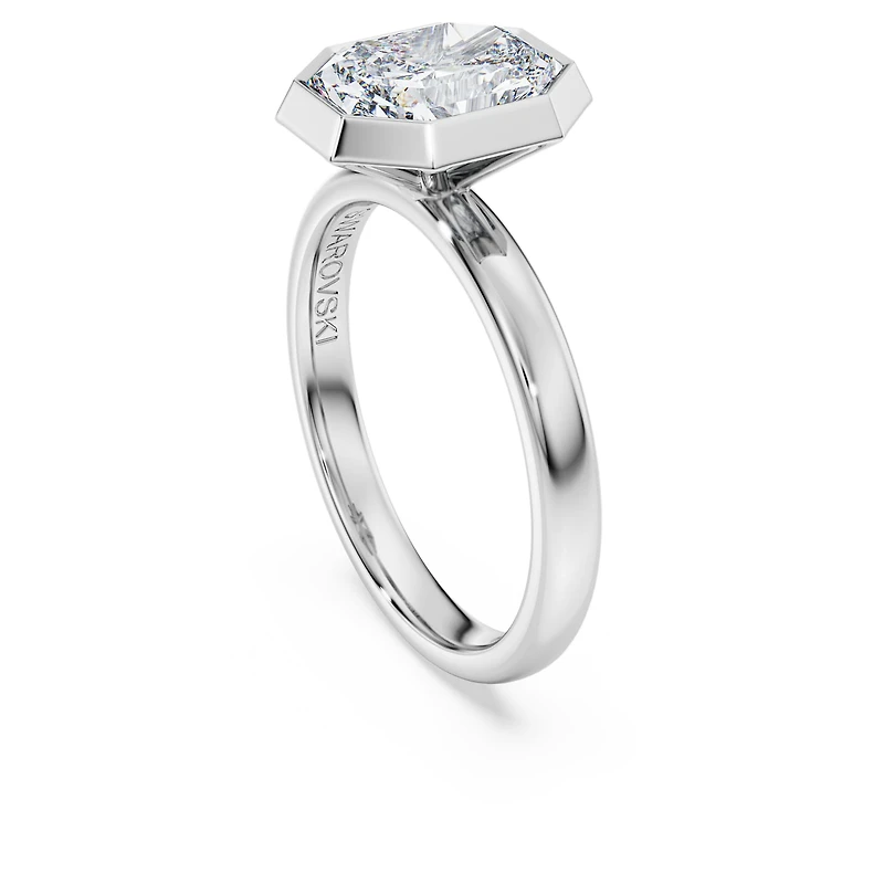 Octagon bezel ring, Lab-grown diamonds 2.0 ct tw, shape, 14K white gold by SWAROVSKI