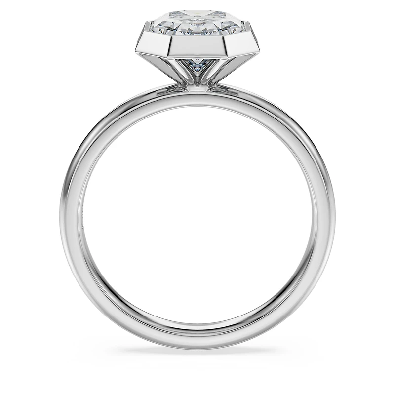 Octagon bezel ring, Lab-grown diamonds 2.0 ct tw, shape, 14K white gold by SWAROVSKI