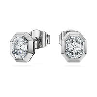 Octagon stud earrings, Lab-grown diamonds 1.0 ct tw, Octagon shape, 14K white gold by SWAROVSKI