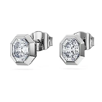Octagon stud earrings, Lab-grown diamonds 1.0 ct tw, Octagon shape, 14K white gold by SWAROVSKI