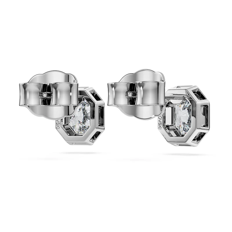 Octagon stud earrings, Lab-grown diamonds 1.0 ct tw, Octagon shape, 14K white gold by SWAROVSKI