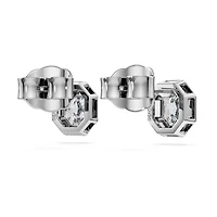 Octagon stud earrings, Lab-grown diamonds 1.0 ct tw, Octagon shape, 14K white gold by SWAROVSKI