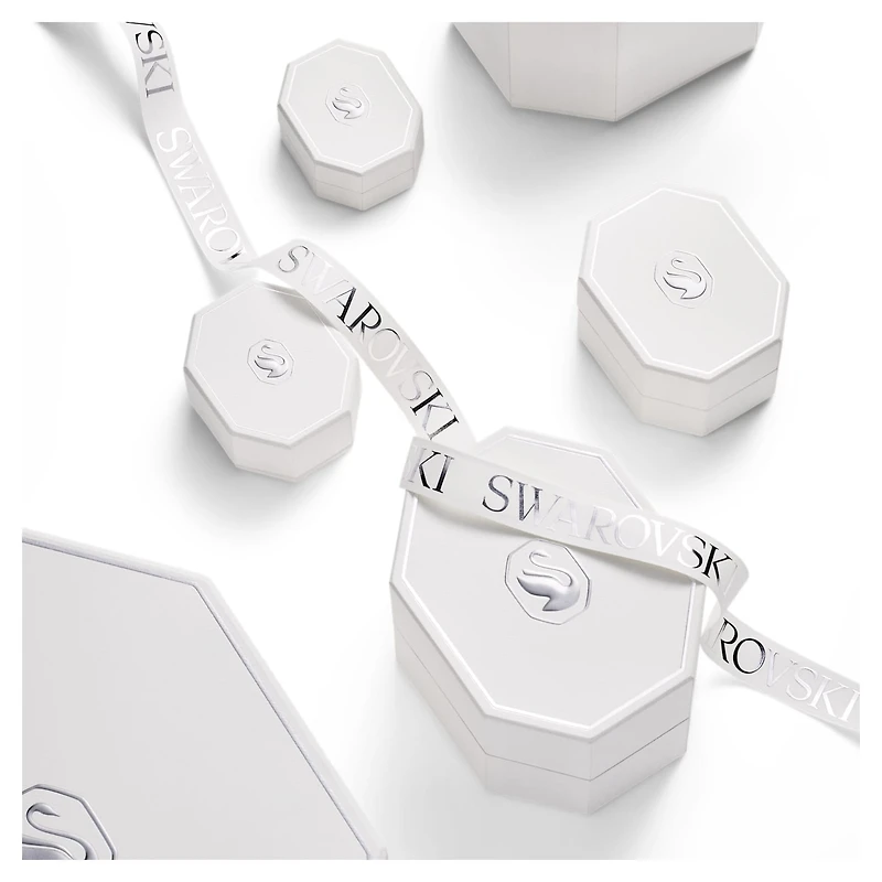 Octagon stud earrings, Lab-grown diamonds 1.0 ct tw, Octagon shape, 14K white gold by SWAROVSKI