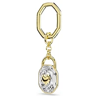 Key ring, Oval cut, White, Gold-tone plated by SWAROVSKI