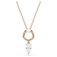 Mesmera set, Pear cut, Round cut, White, 18K rose gold finish