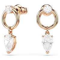 Mesmera set, Pear cut, Round cut, White, 18K rose gold finish