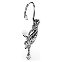 The Vienna Collection ear cuffs, Feather, White, Ruthenium plated