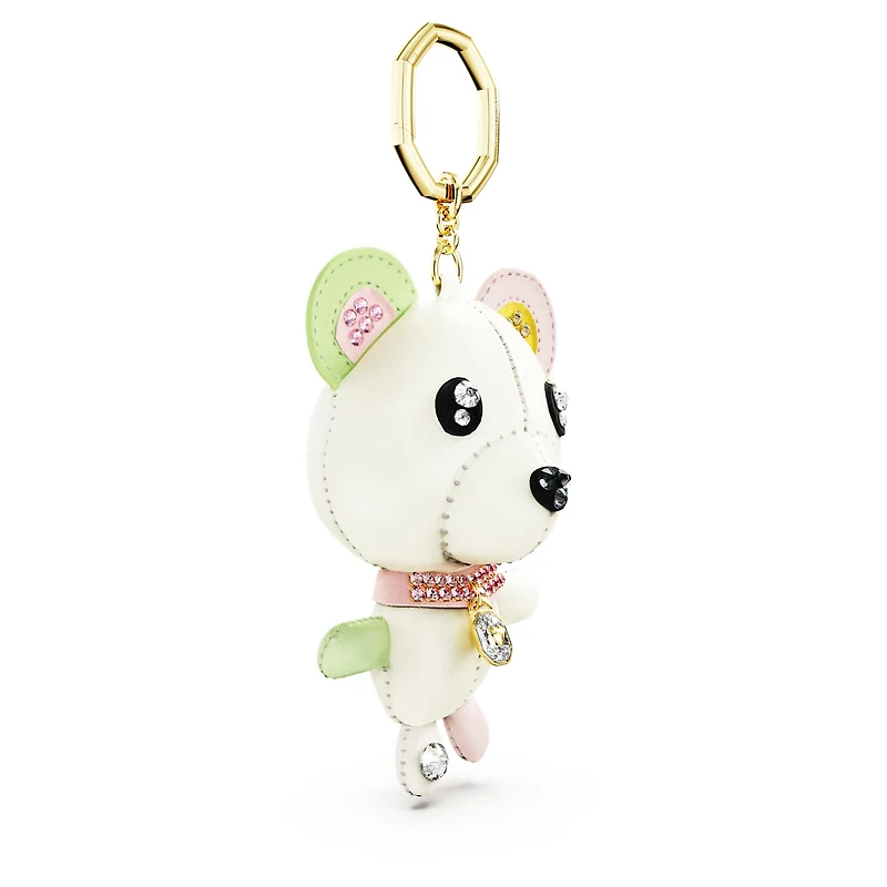 Teddy bag charm, Bear, Multicoloured, Gold-tone plated by SWAROVSKI