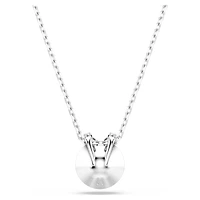 Bella V pendant, Round cut, Pink, Rhodium plated by SWAROVSKI