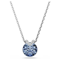 Bella V pendant, Round cut, Blue