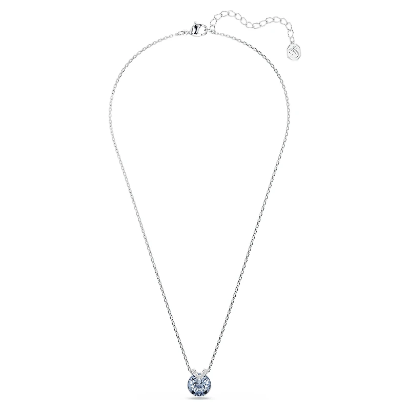 Bella V pendant, Round cut, Blue