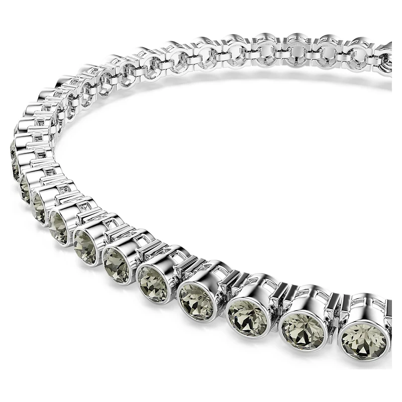 Imber Emily Tennis bracelet, Round cut, Black, Rhodium plated by SWAROVSKI