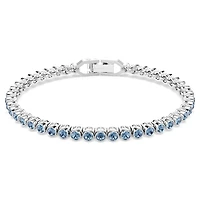 Imber Emily Tennis bracelet, Round cut, Blue, Rhodium plated by SWAROVSKI