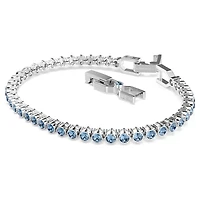 Imber Emily Tennis bracelet, Round cut, Blue, Rhodium plated by SWAROVSKI