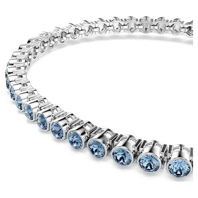 Imber Emily Tennis bracelet, Round cut, Blue, Rhodium plated by SWAROVSKI