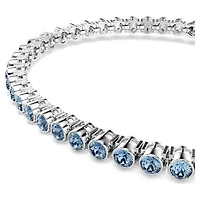 Imber Emily Tennis bracelet, Round cut, Blue, Rhodium plated by SWAROVSKI
