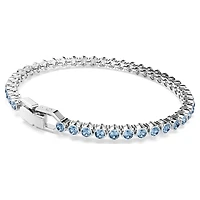 Imber Emily Tennis bracelet, Round cut, Blue, Rhodium plated by SWAROVSKI