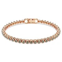 Imber Emily Tennis bracelet, Round cut, Black, 18K rose gold finish