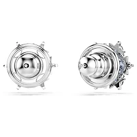 Magic stud earrings, Snowflake, Blue, Rhodium plated by SWAROVSKI
