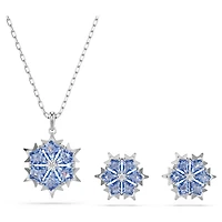 Magic set, Snowflake, Blue, Rhodium plated by SWAROVSKI