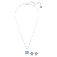 Magic set, Snowflake, Blue, Rhodium plated by SWAROVSKI