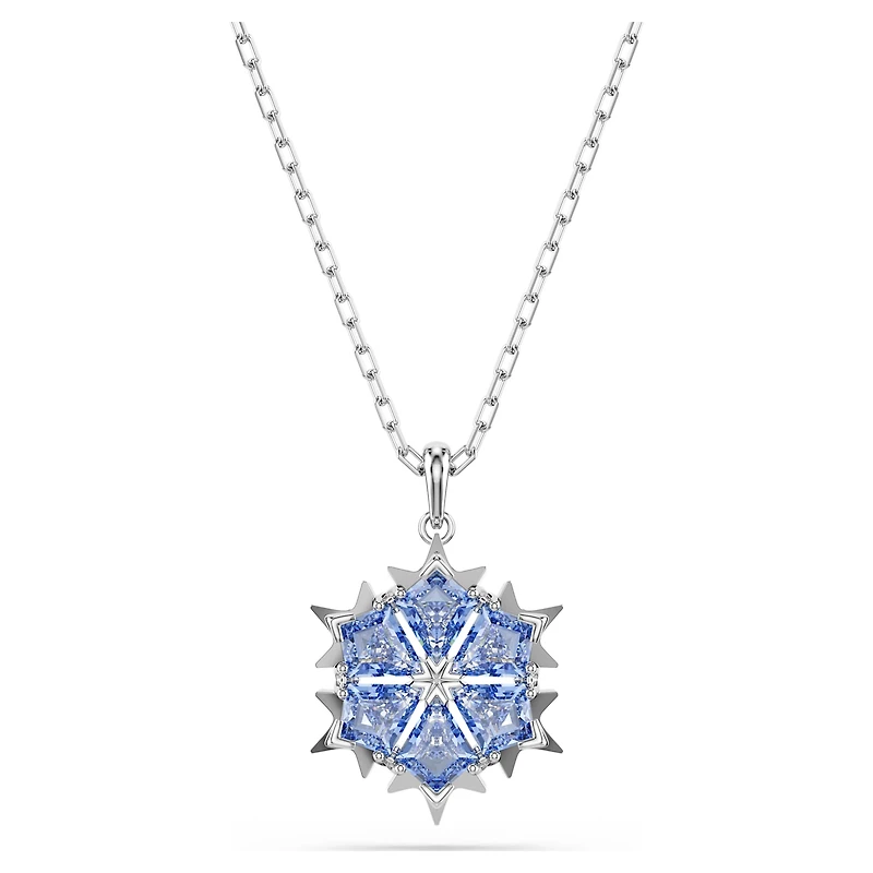 Magic set, Snowflake, Blue, Rhodium plated by SWAROVSKI