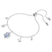 Magic bracelet, Snowflake, Blue, Rhodium plated by SWAROVSKI