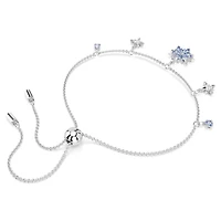 Magic bracelet, Snowflake, Blue, Rhodium plated by SWAROVSKI