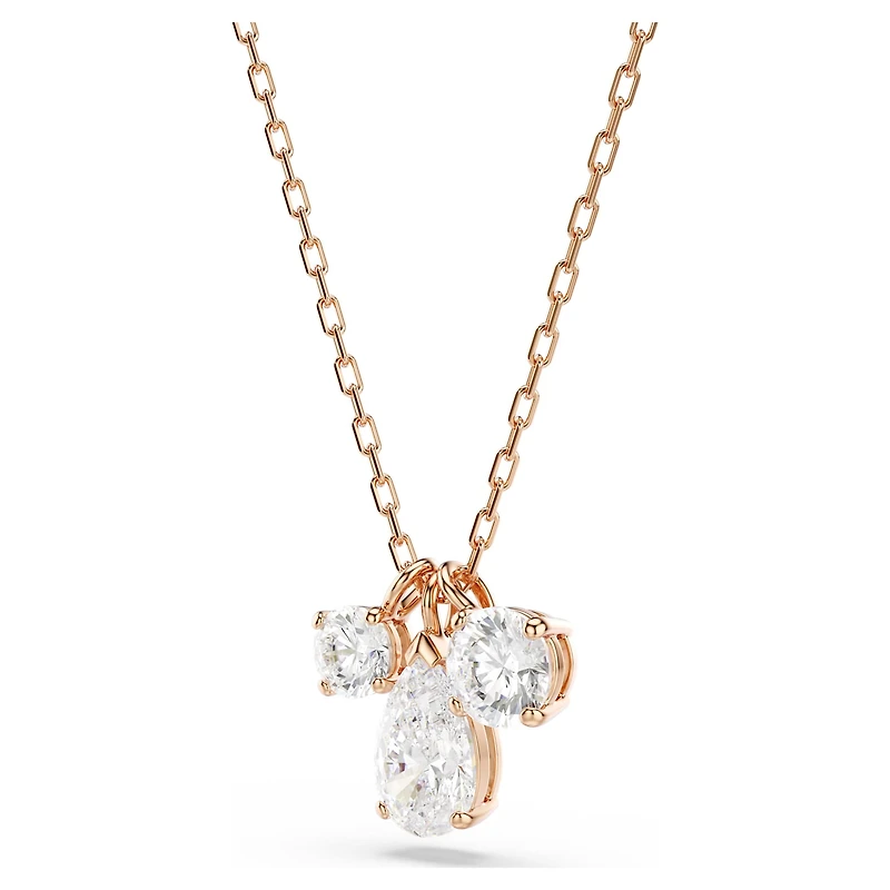 Mesmera pendant, Mixed cuts, White, 18K rose gold finish