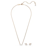 Mesmera set, Pear cut, Octagon cut, White, 18K rose gold finish
