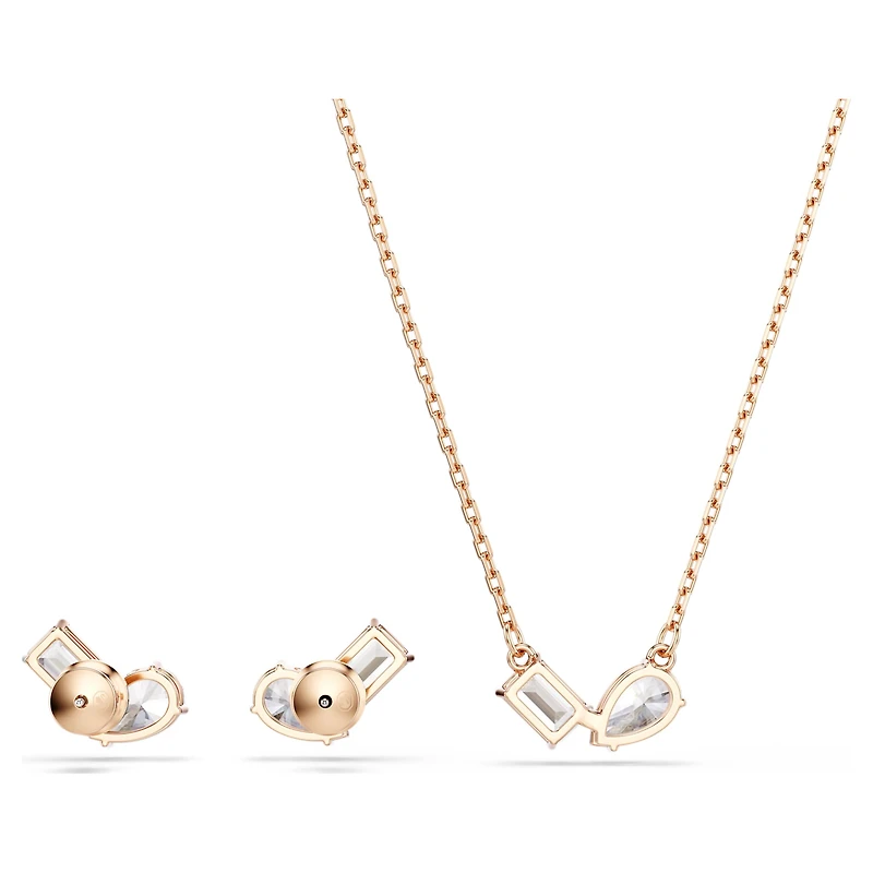 Mesmera set, Pear cut, Octagon cut, White, 18K rose gold finish