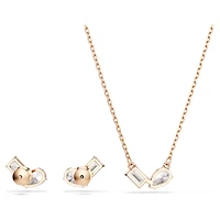 Mesmera set, Pear cut, Octagon cut, White, 18K rose gold finish