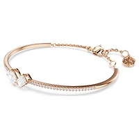 Mesmera bangle, Mixed cuts, White, Rose gold-tone plated by SWAROVSKI