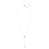Stilla Attract Y necklace, Round cut, Blue, Rhodium plated by SWAROVSKI