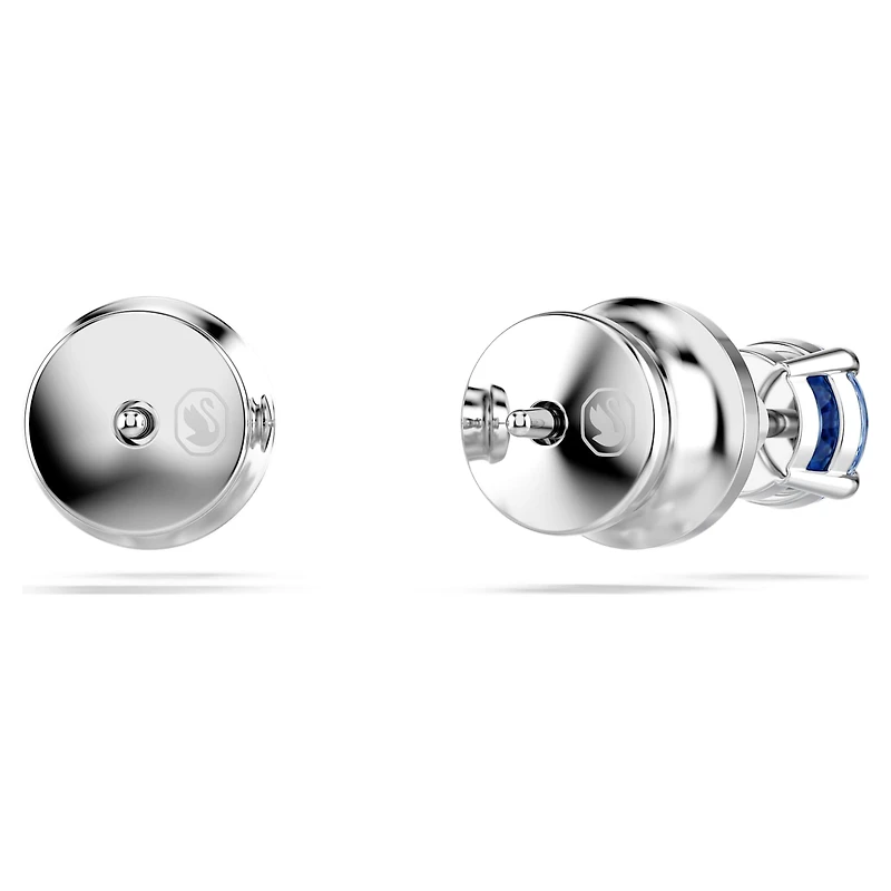 Stilla Attract stud earrings, Round cut, Blue, Rhodium plated by SWAROVSKI