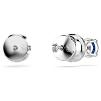 Stilla Attract stud earrings, Round cut, Blue, Rhodium plated by SWAROVSKI