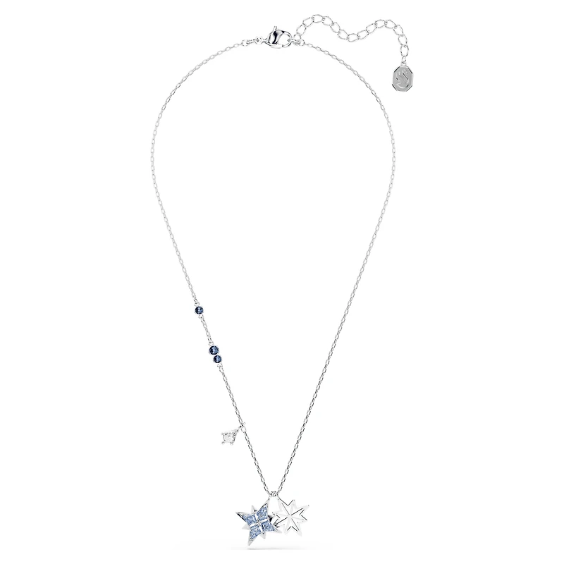 Symbolica pendant, Star, Blue, Rhodium plated by SWAROVSKI
