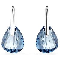 Galet drop earrings, Blue, Rhodium plated by SWAROVSKI