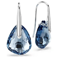Galet drop earrings, Blue, Rhodium plated by SWAROVSKI