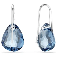 Galet drop earrings, Blue, Rhodium plated by SWAROVSKI