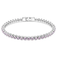 Imber Emily Tennis bracelet, Round cut, Purple, Rhodium plated by SWAROVSKI
