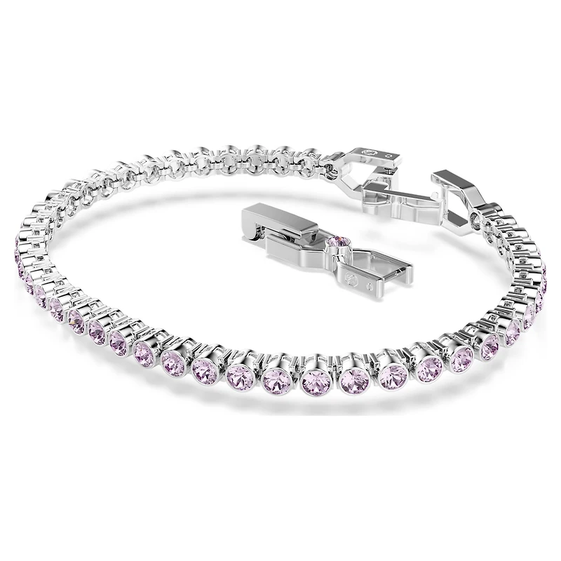 Imber Emily Tennis bracelet, Round cut, Purple, Rhodium plated by SWAROVSKI