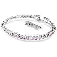 Imber Emily Tennis bracelet, Round cut, Purple, Rhodium plated by SWAROVSKI